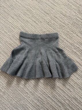 GAP Gray Ribbed Flounce Mini Skirt 18-24 Months